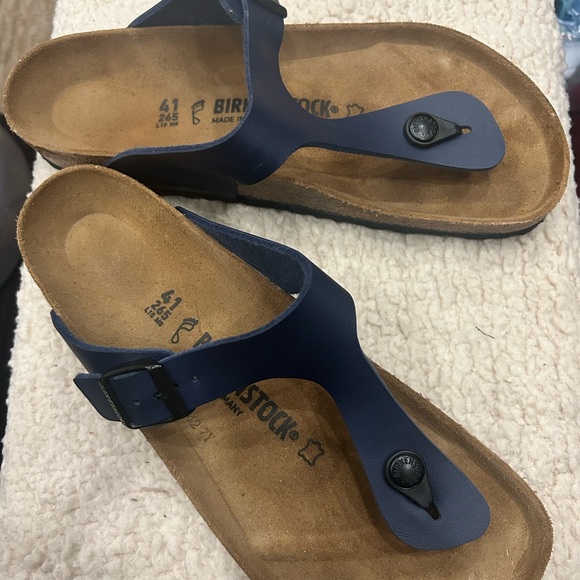 Birkenstock Navy and Tan Thong Sandals - Picture 3 of 4